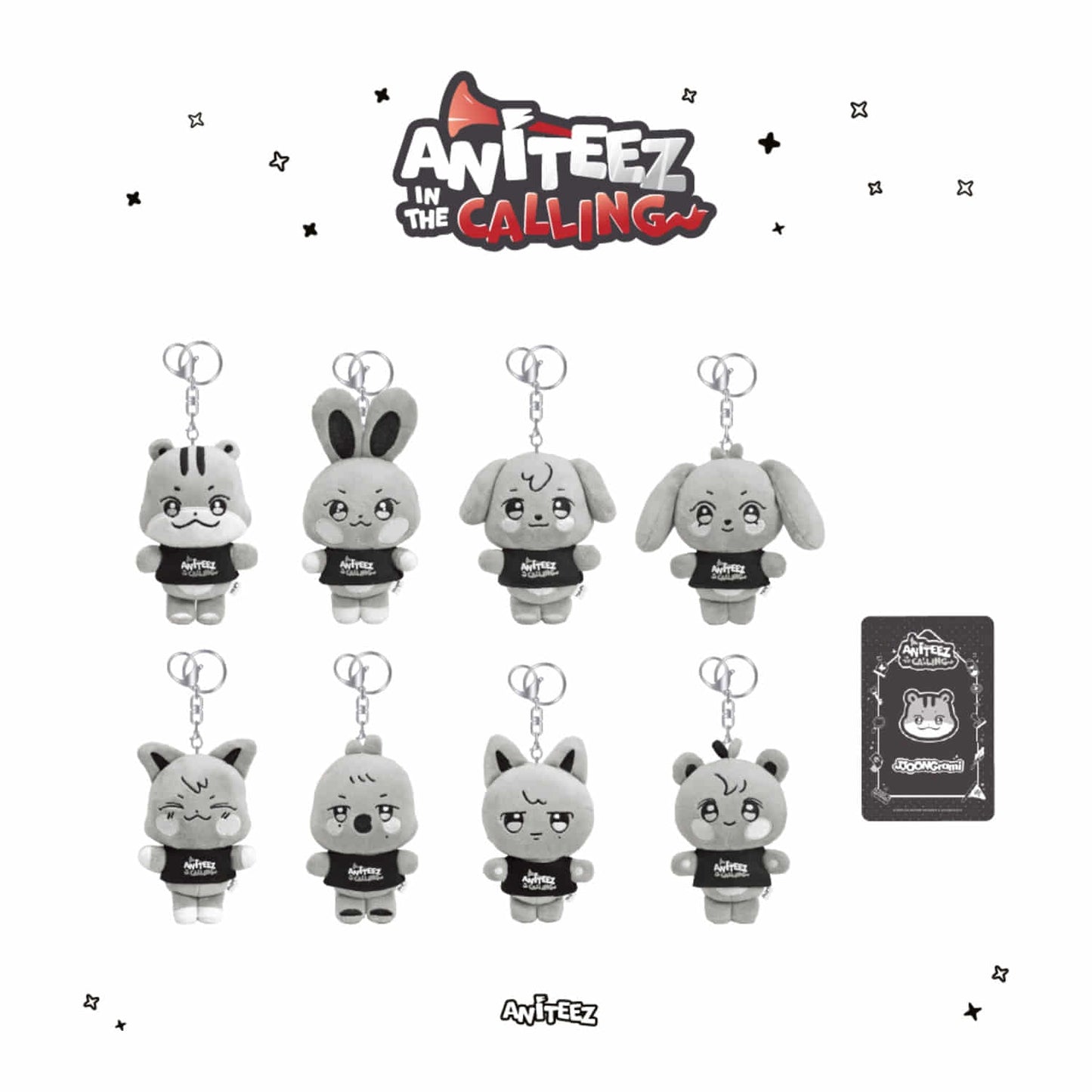 PRE ORDER The Calling Aniteez Plush Keyring ATEEZ x ANITEEZ IN THE CALLING MD