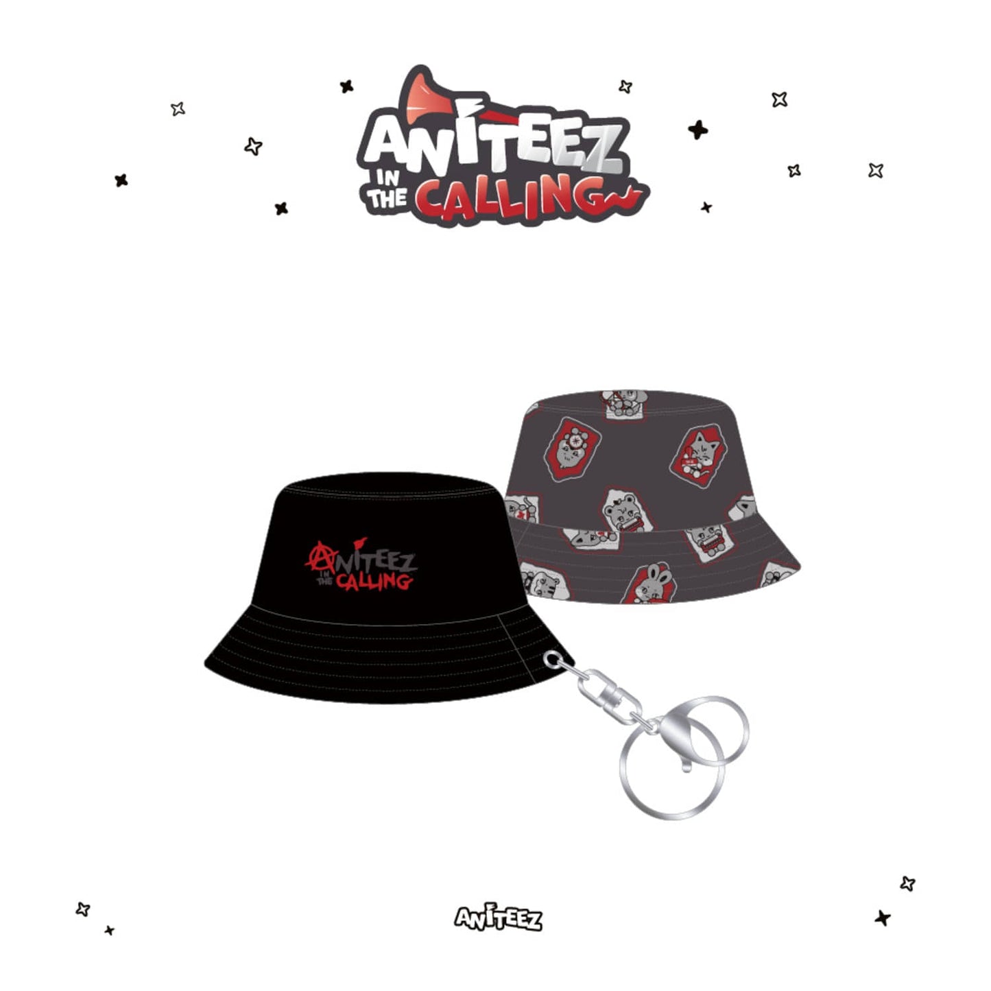 PRE ORDER Bucket Hat Keychain ATEEZ x ANITEEZ IN THE CALLING MD