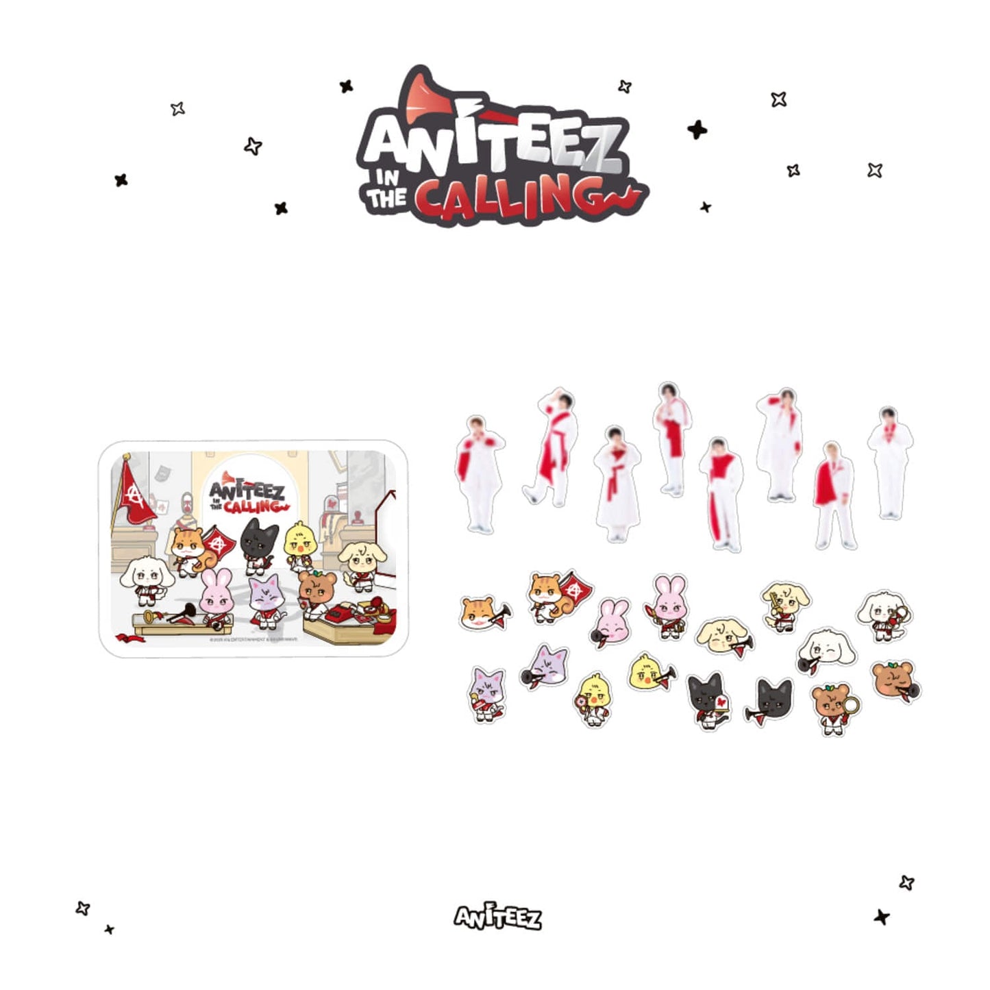 PRE ORDER Tin Case Sticker Set ATEEZ x ANITEEZ IN THE CALLING MD