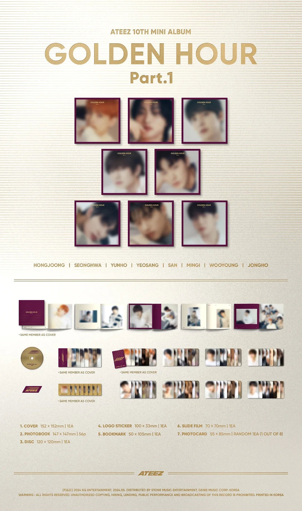 ATEEZ GOLDEN HOUR : PART.1 (10TH MINI ALBUM) DIGIPACK