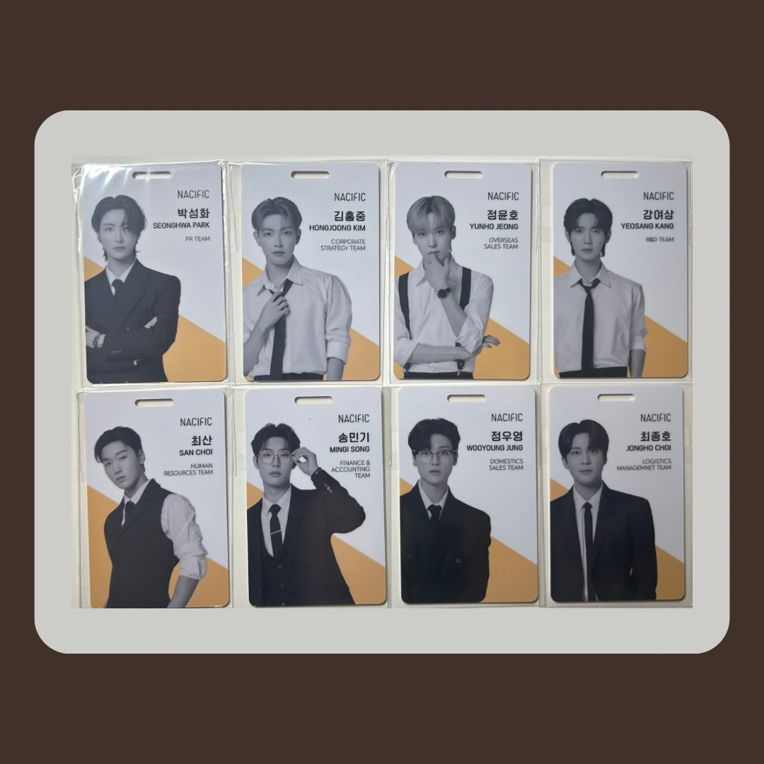 Ateez Nacific lanyard card with member choice