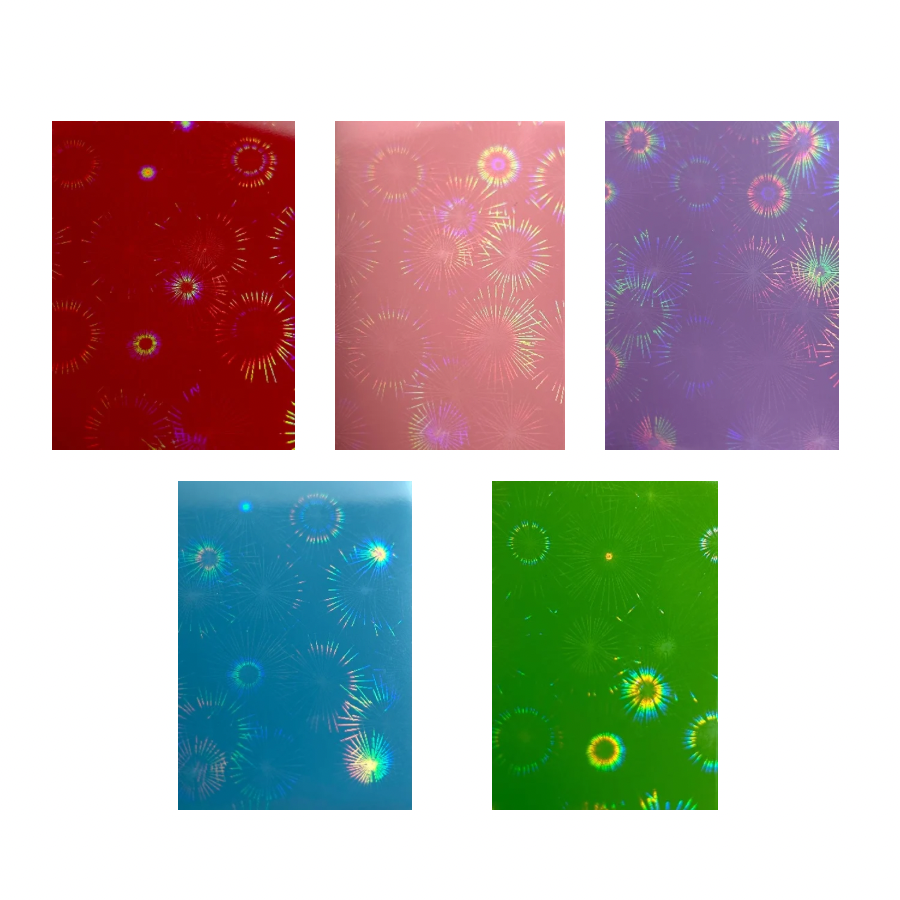 Holographic firework Photocard Sleeves (61x91mm) 50pcs with colour choice