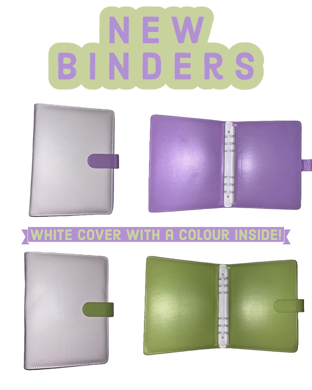 White and Green A5 Binder