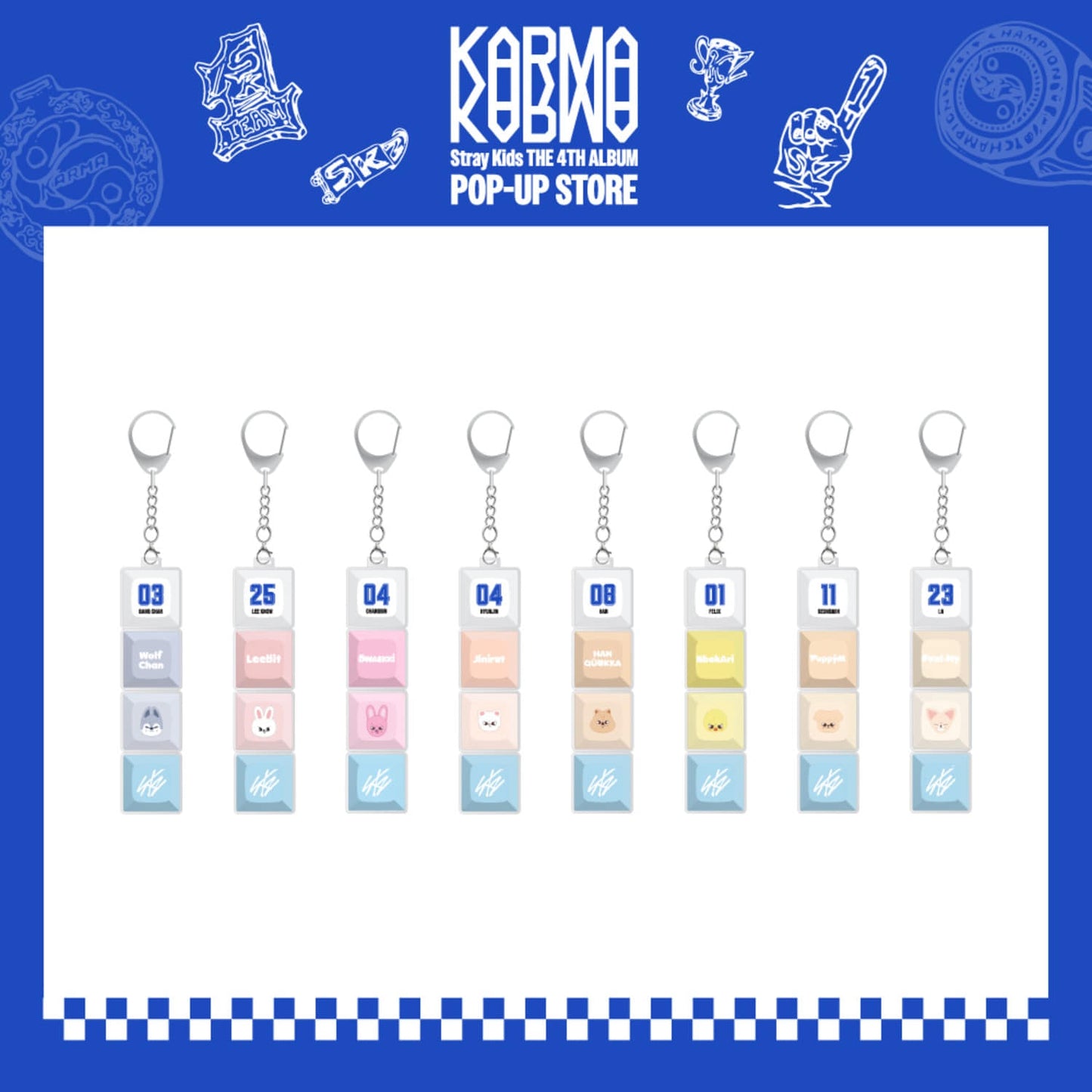 PRE ORDER SKZOO Keycap Keyring Stray Kids KARMA POP UP