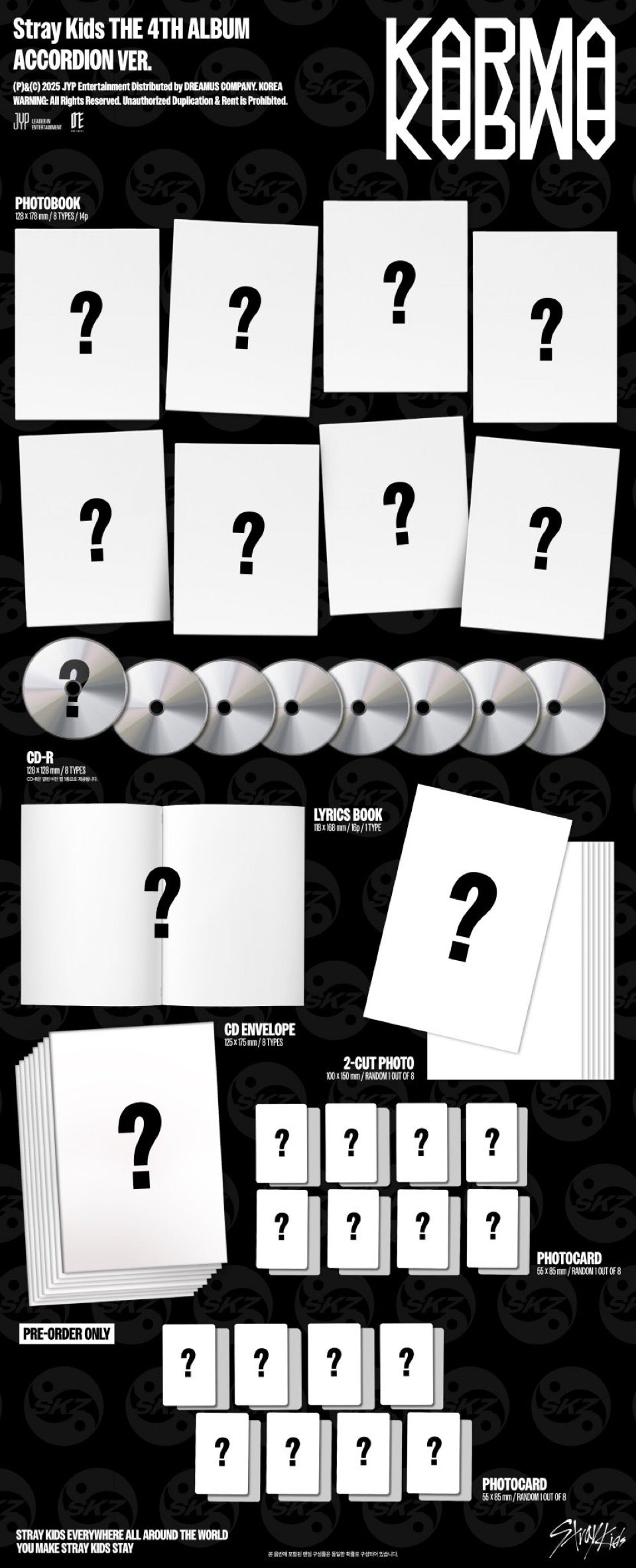 PRE ORDER Stray Kids KARMA 4th Album ACCORDION Version