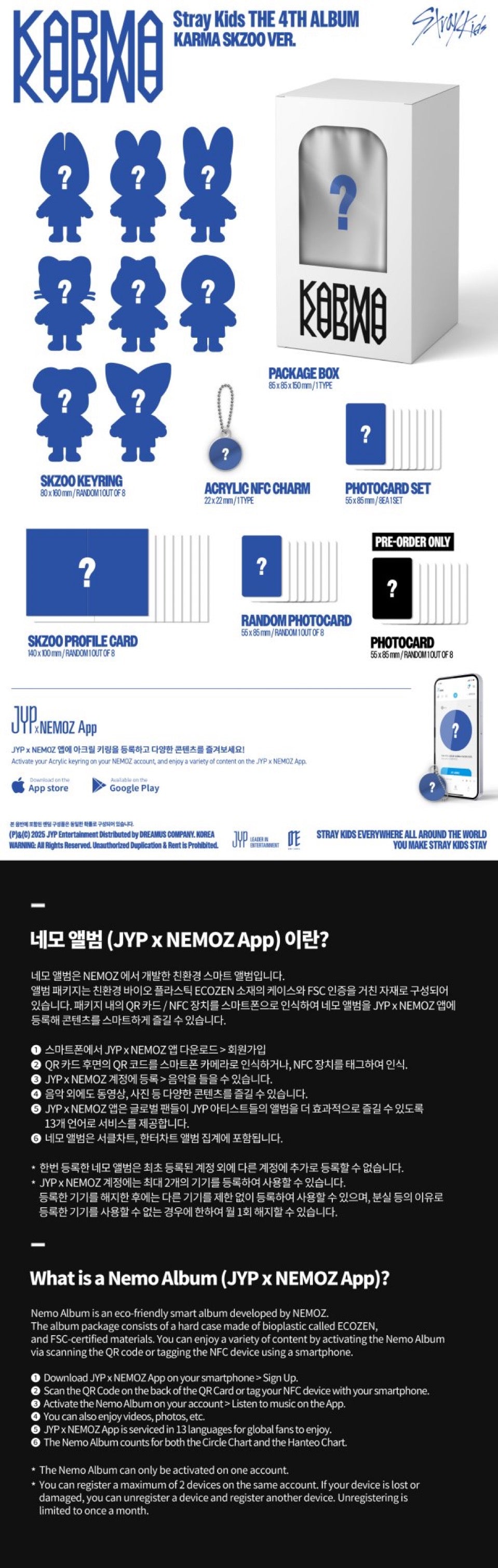 PRE ORDER Stray Kids KARMA 4th Album SKZOO Version