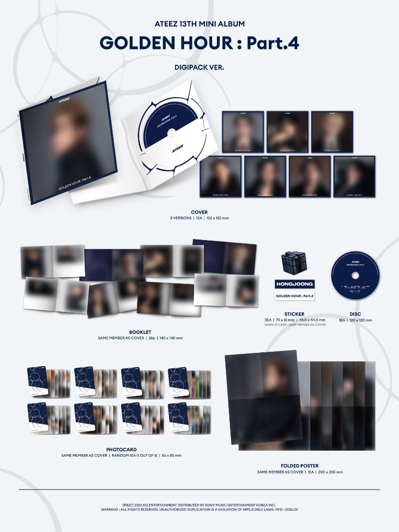 ATEEZ GOLDEN HOUR : Part 4 Digipack Version