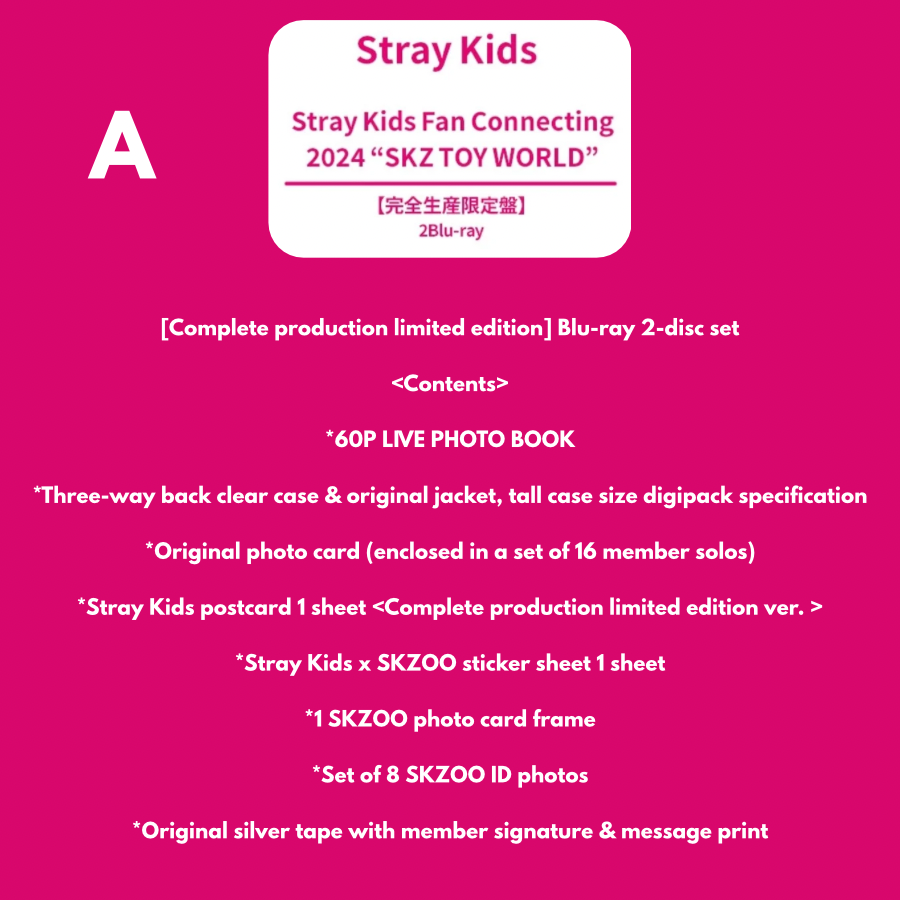 PRE ORDER Stray Kids SKZ TOY WORLD Fan Connecting 2Blu-ray HMV POB Choice