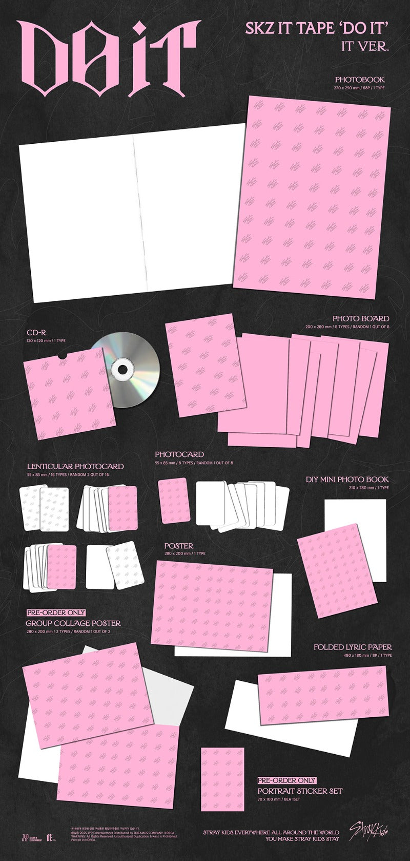 PRE ORDER Stray Kids SKZ IT TAPE [DO IT] IT Version pob choice