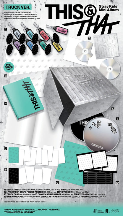 PRE ORDER Stray Kids THIS & THAT Mini Album TRUCK Version Pob Option