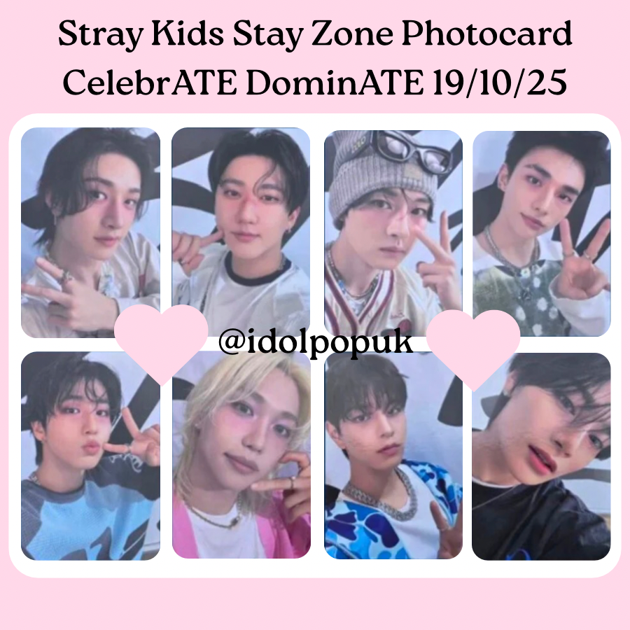 PRE ORDER Stray Kids Stay Zone Photocard CelebrATE DominATE 19/10/25