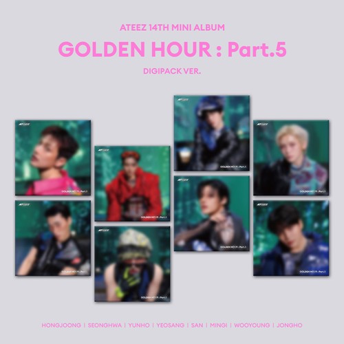 PRE ORDER Ateez GOLDEN HOUR : Part 5 Digipack Member Album KQ Shop Pob Option