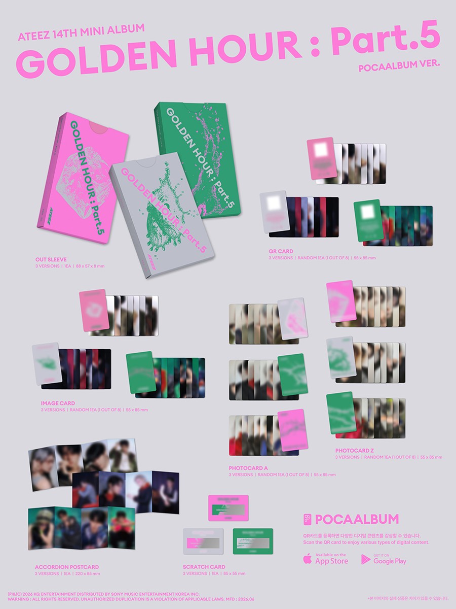 PRE ORDER Ateez GOLDEN HOUR : Part 5 POCAALBUM KQ Shop Pob Option